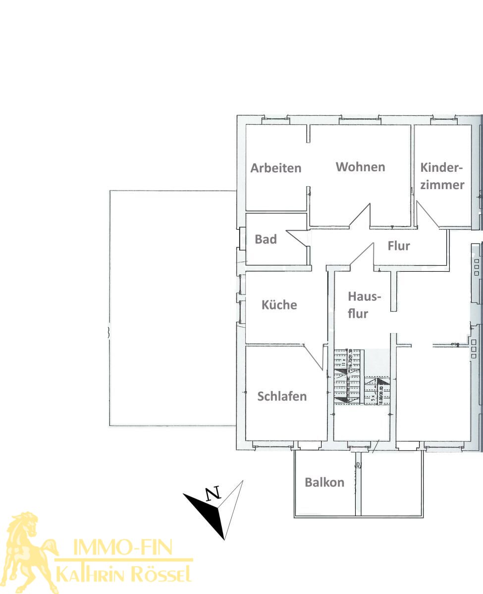 Grundriss 1. OG mittig: 3 RWE mit Balkon Grundriss 1. OG mittig: 3 RWE mit Balkon