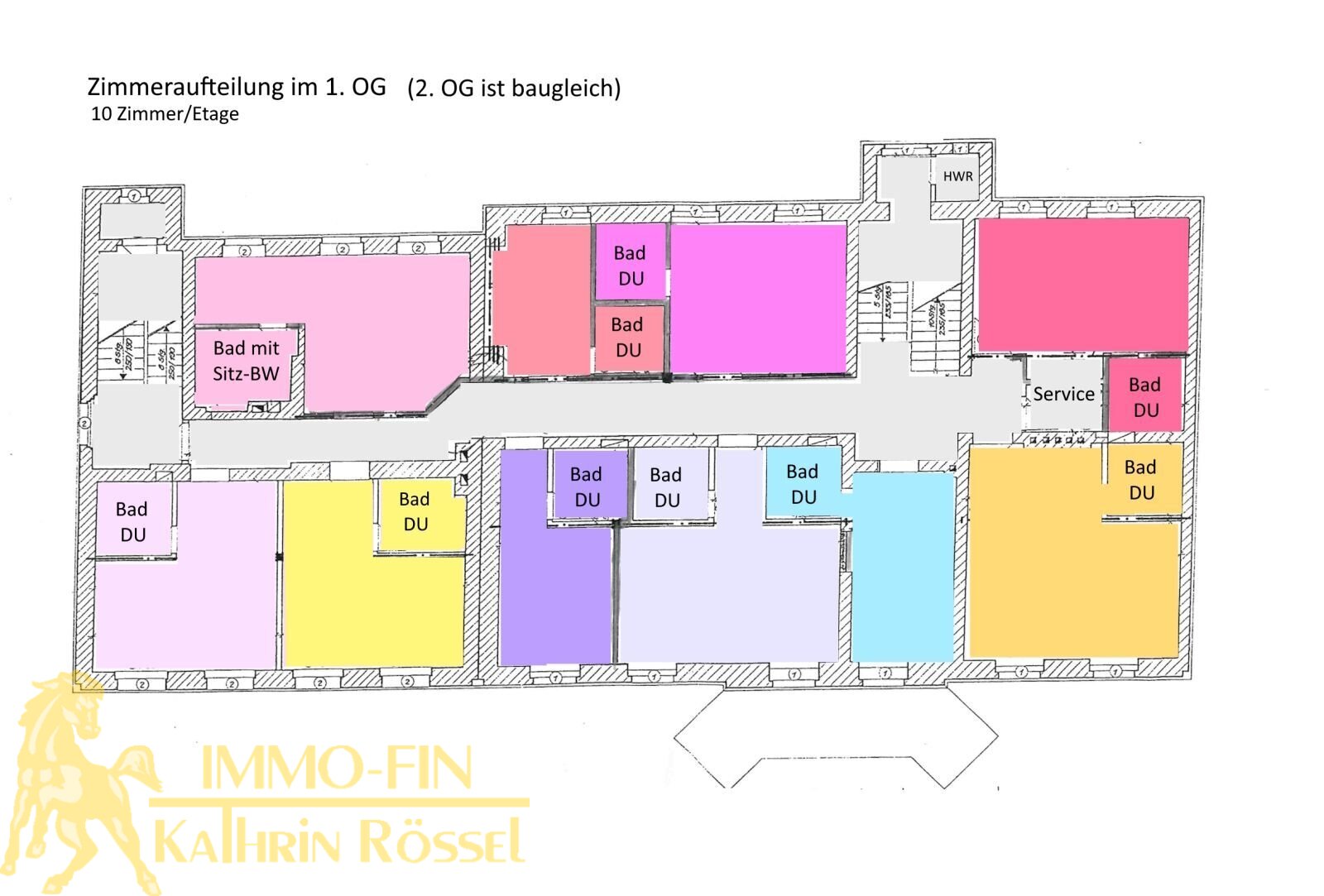 Grundriss Zimmeraufteilung der Obergeschosse Grundriss Zimmeraufteilung der Obergeschosse