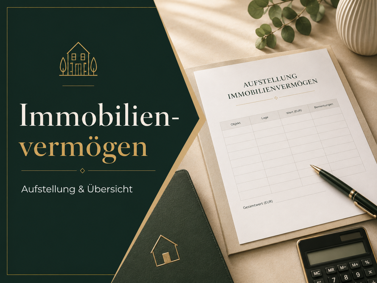 Aufstellung Immobilienvermögen