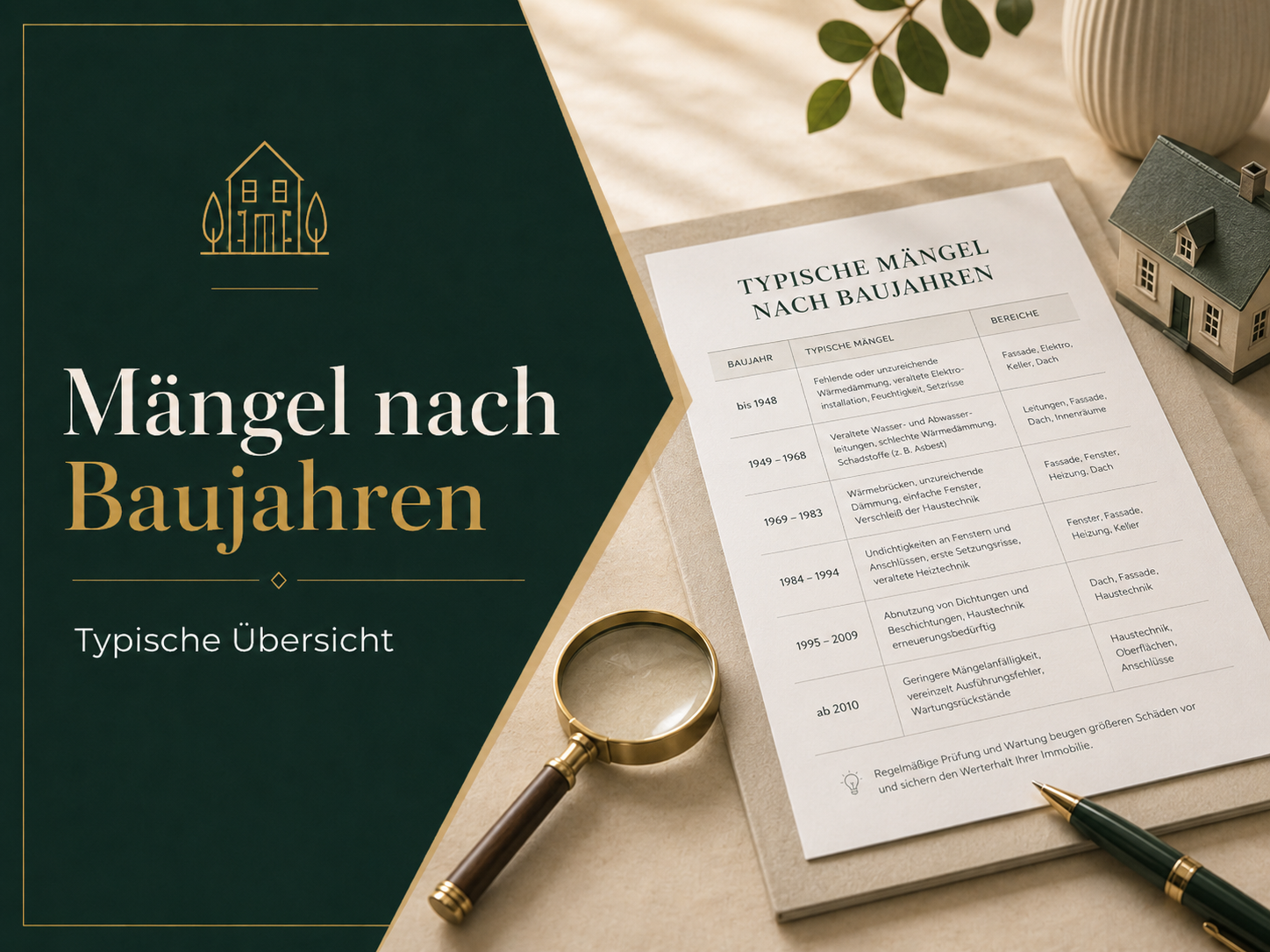 Mängel nach Baujahren
