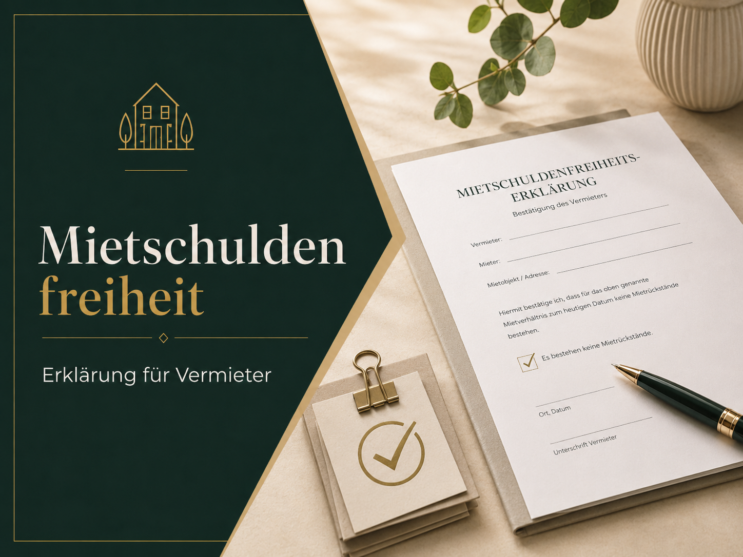Mietschuldenfreiheitserklärung Formular